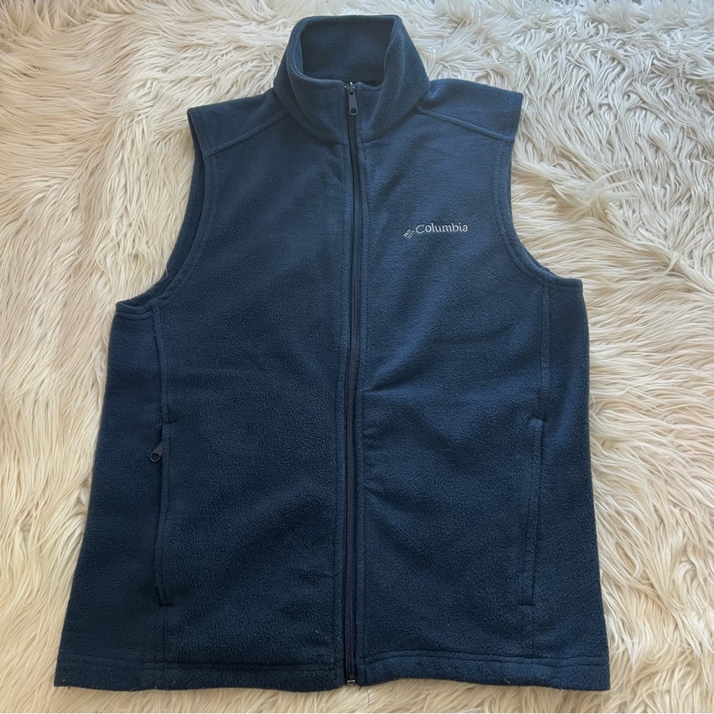 Columbia Vest Navy Blue Full Zip Layering Fleece Hiking Jacket Gorpcore Men’s S